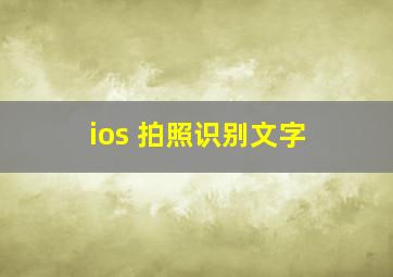 ios 拍照识别文字